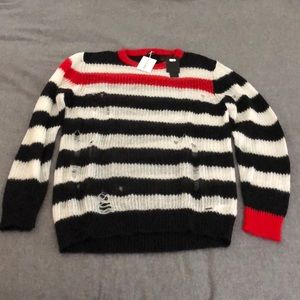 Diesel striped crew neck sweater